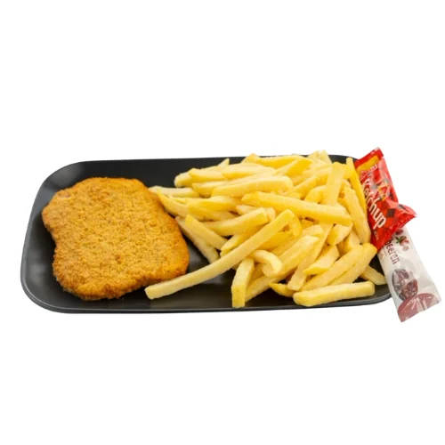 Schnitzel (Pute) + Pommes